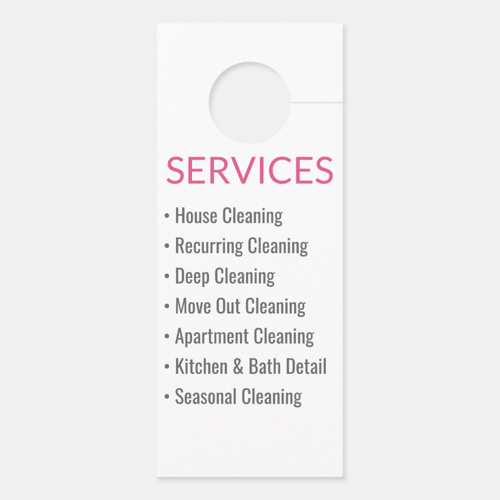 Maid House Cleaning Service Door Hanger