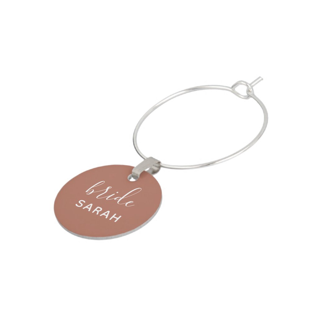 Blush Bachelorette Personalized Bride Gift Wine Charm