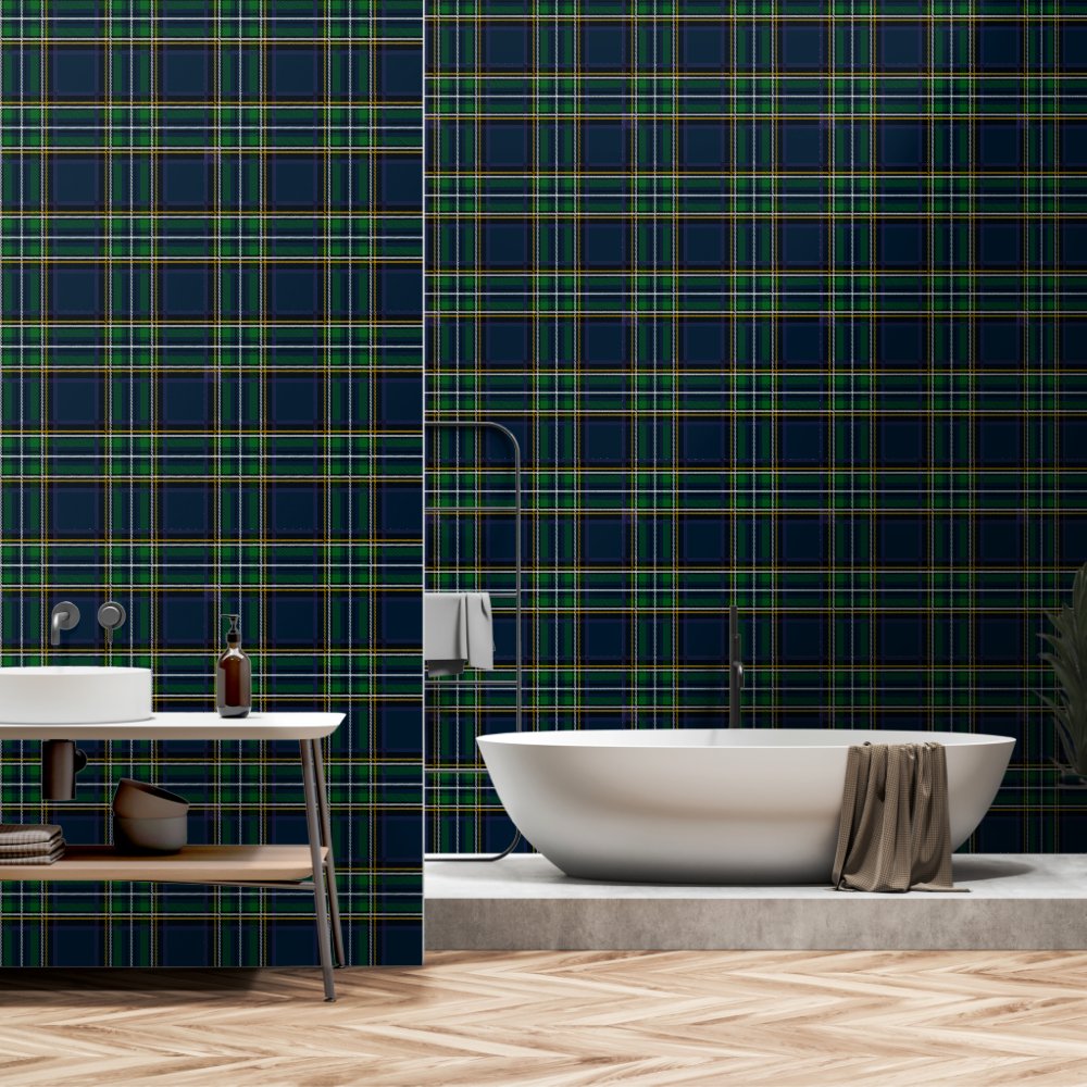 Green and Blue Tartan Plaid Wallpaper