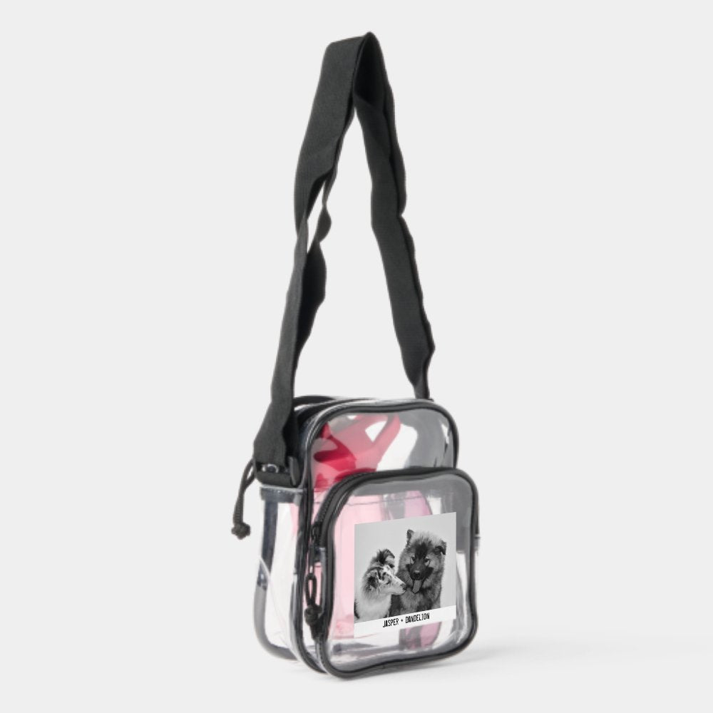 Personalized Pet Photo and Names Clear Crossbody Bag