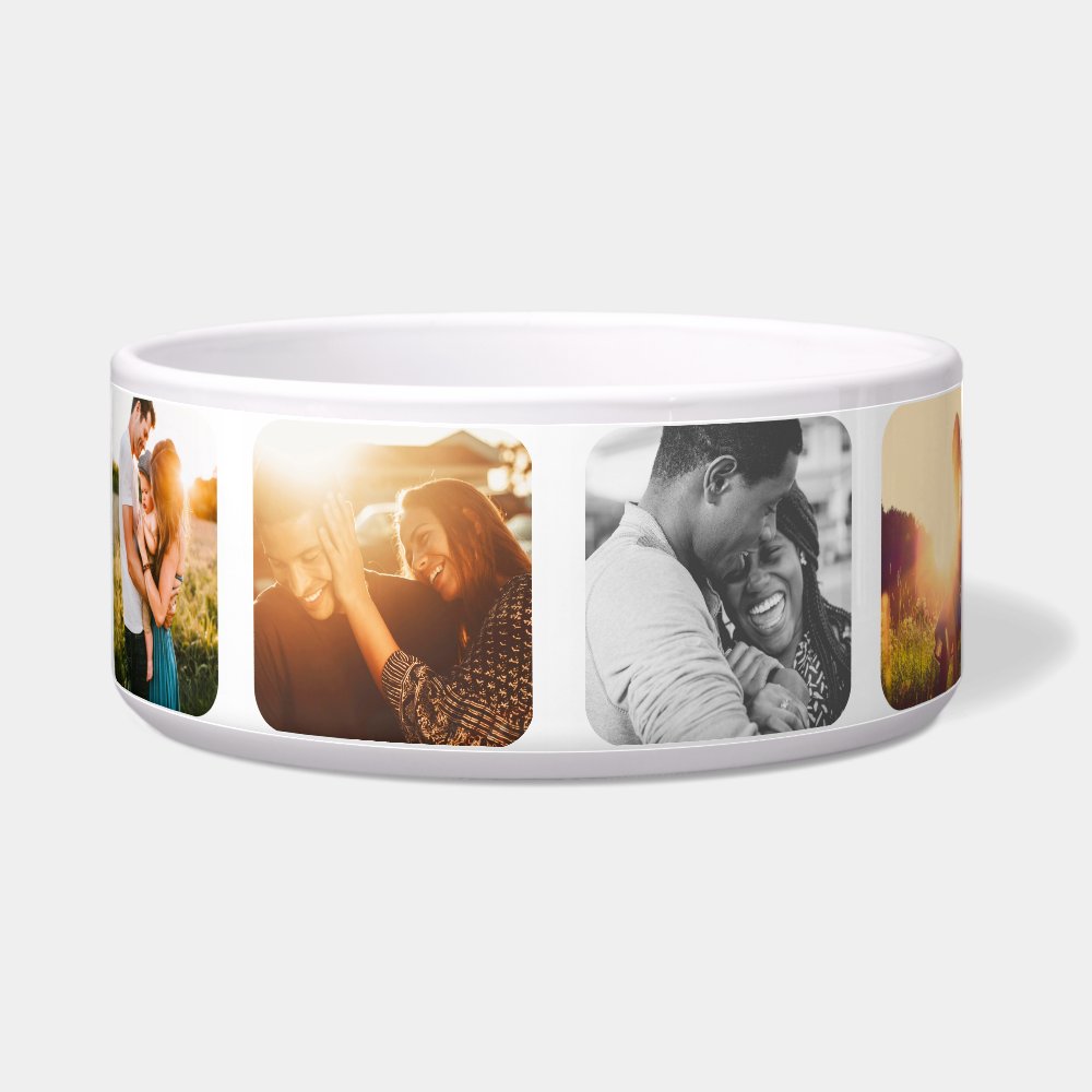 9 Photos in Round Edge Frame Pet Bowl