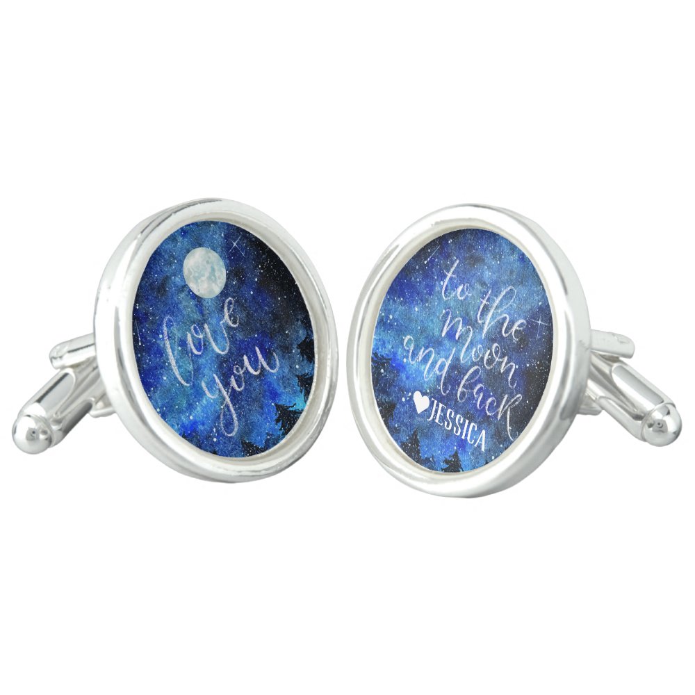 Love You to the Moon and Back | Personalized Cufflinks