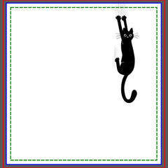 Funny Black Cat Hanging On | Crazy Kitty Shower Curtain