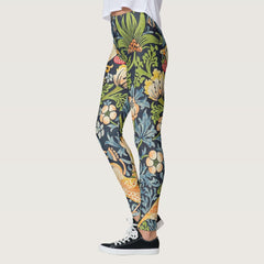 William Morris Strawberry Thief Floral Pattern Leggings