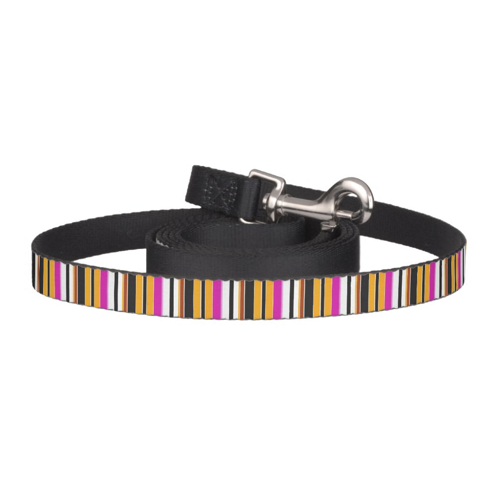 Cute black orange stripes pet leash