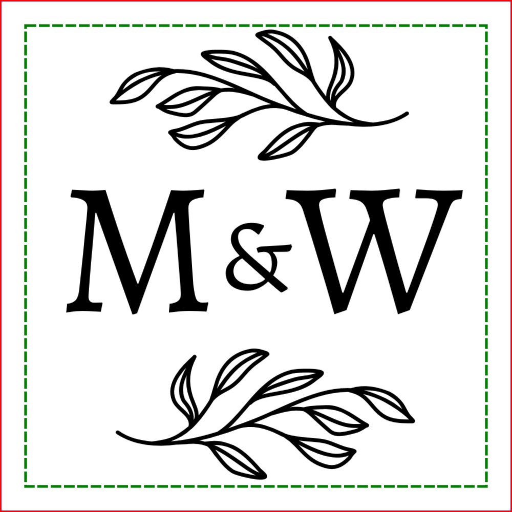 Couple Monogram Elegant Botanical Engraved Cutting Board
