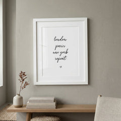 'London Paris New York Repeat' Poster | Pink 8x10