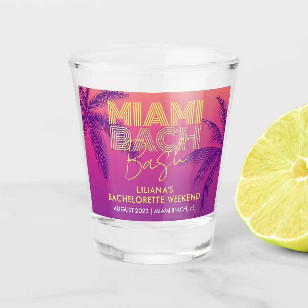 Miami Beach Bachelorette Shot Glass