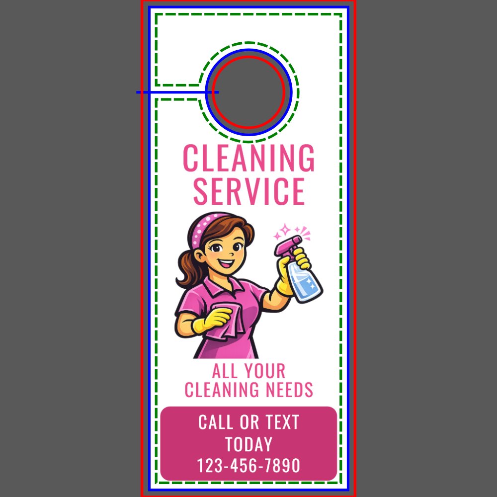 Maid House Cleaning Service Door Hanger