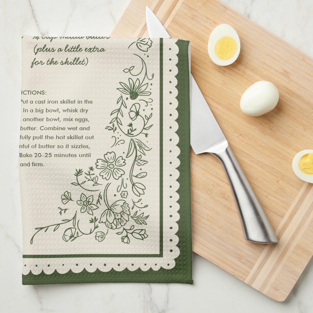 Custom Family Recipe Kitchen Towel Keepsake