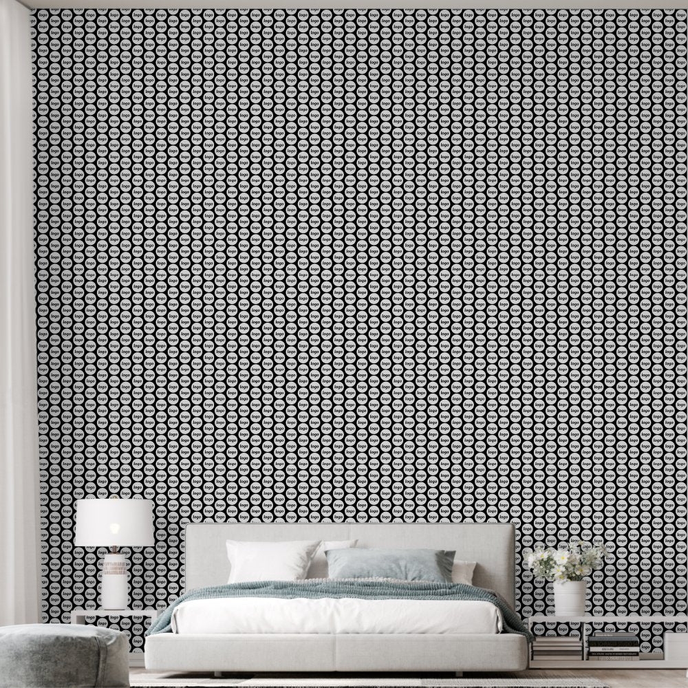 Logo Pattern Business Promotional Black Wallpaper