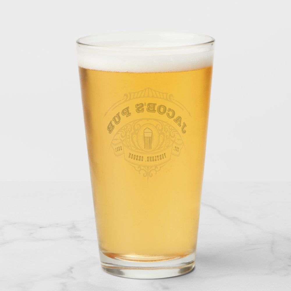 Personalized Brewing Pub Beer Glass