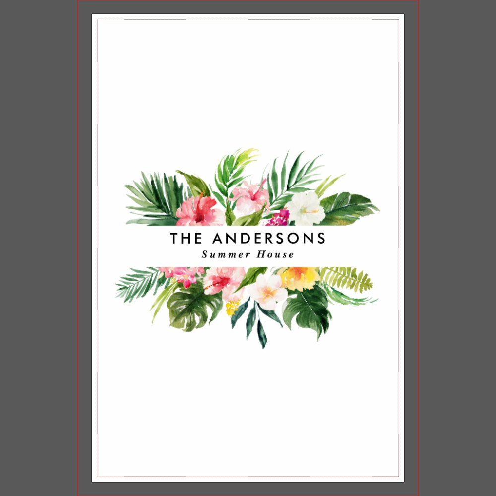 Tropical botanical floral summer vacation  kitchen towel