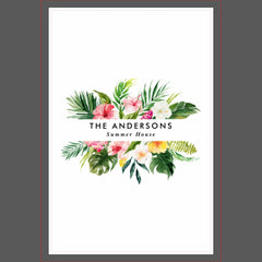 Tropical botanical floral summer vacation  kitchen towel