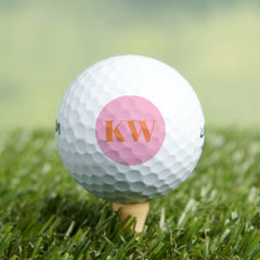Modern Pink Orange Monogram Initials Personalized Golf Balls