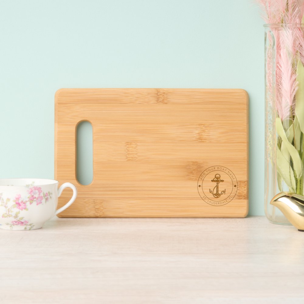 Nautical Anchor Boat Name Custom Engraved Cutting Board