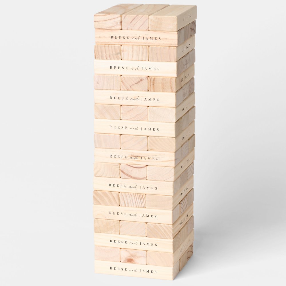 Inline | Modern Minimal Personalized Wedding Topple Tower
