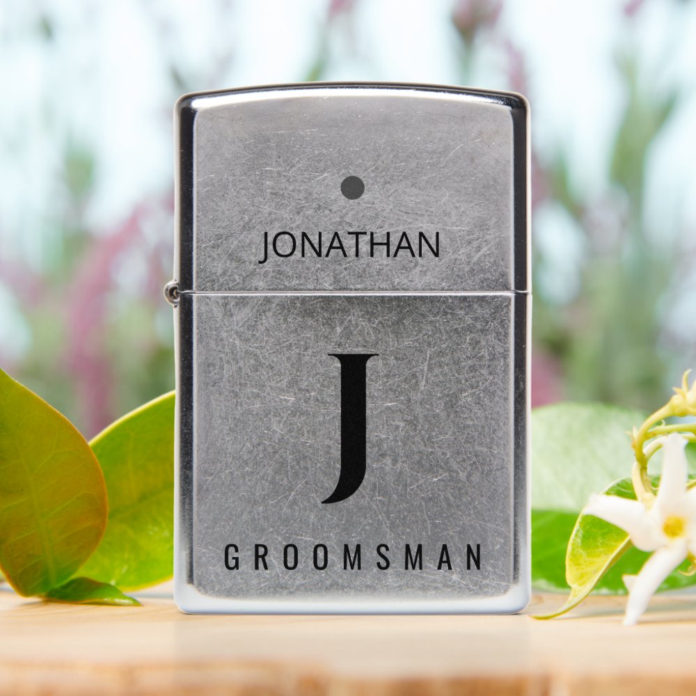 Groomsman | Best Man elegant monogrammed favor Zippo Lighter