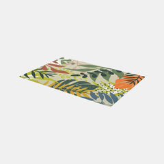 Modern Tropical leaves Contemporary Living area  Rug