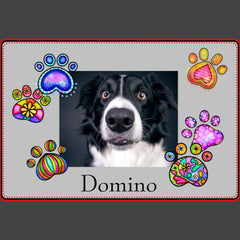 Personalized Photo Paw Name Dog Cat Pet Food Mat