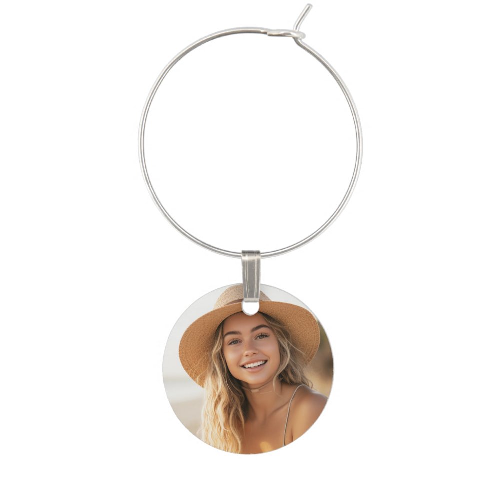 Create Your Own Collage with 4 Photos Wine Charm