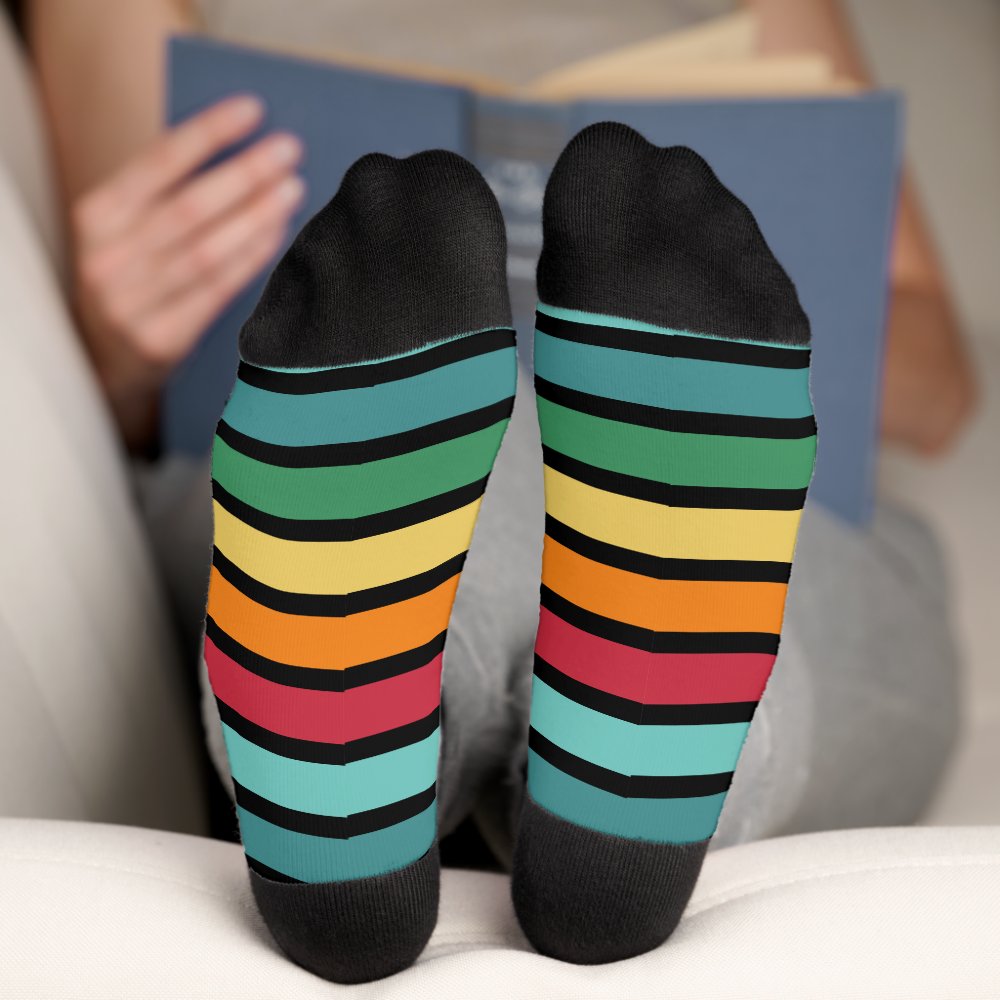 Personalized Initial Retro Stripey  Socks