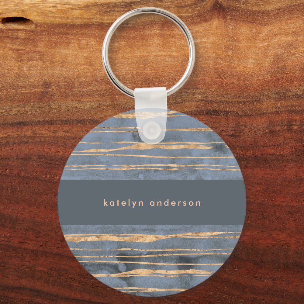 Messy Gold Line | Blue Periwinkle | Professional Keychain