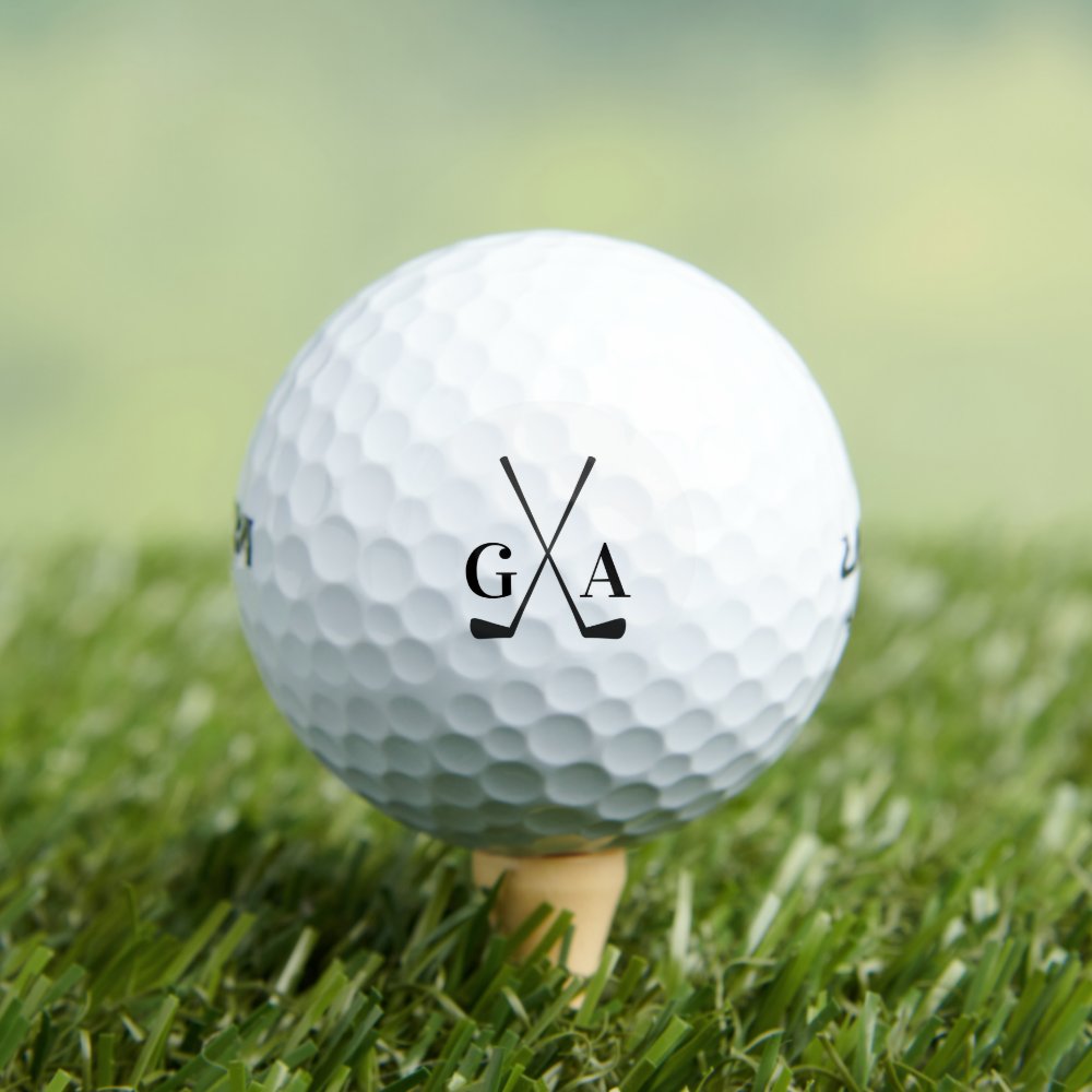 Golf modern typography initials monogram elegant  balls