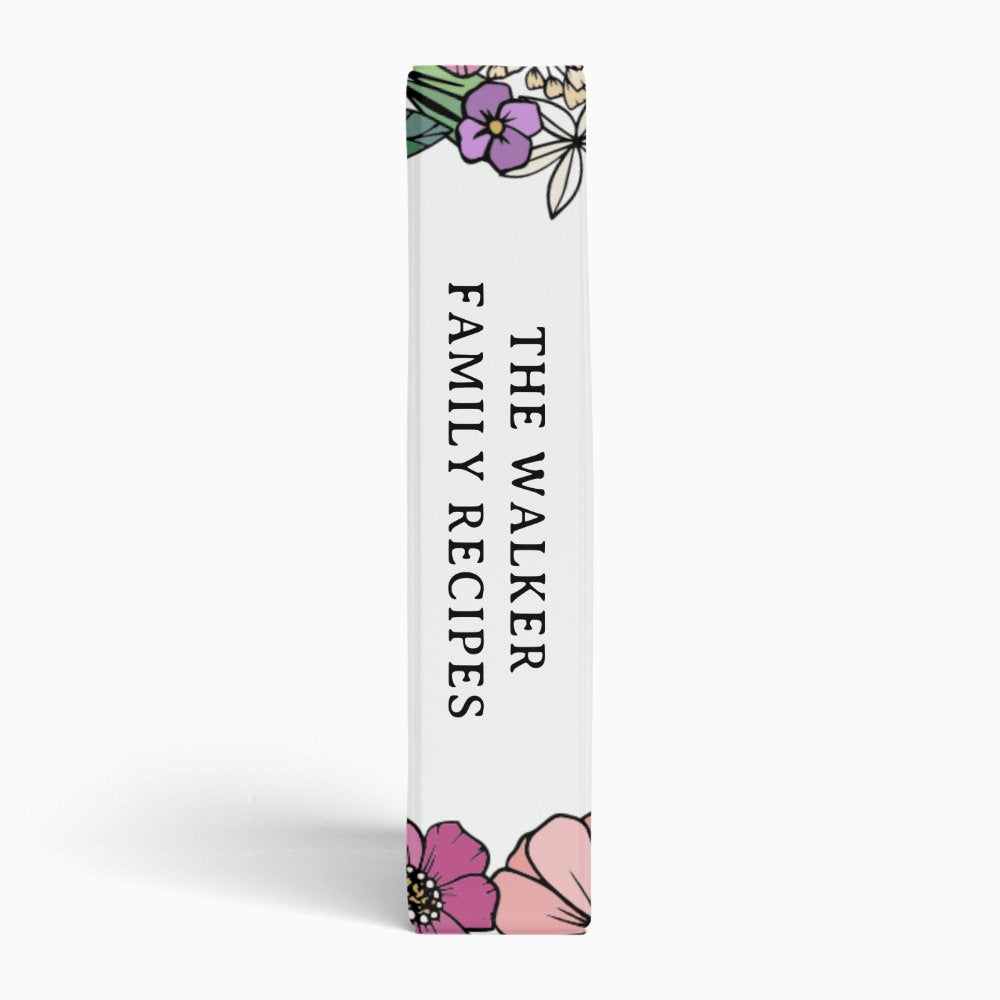Beautiful Purple Peach Pink Flowers Recipes 3 Ring Binder