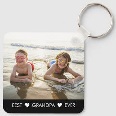 Simple Caption Personalized Photo Keychain