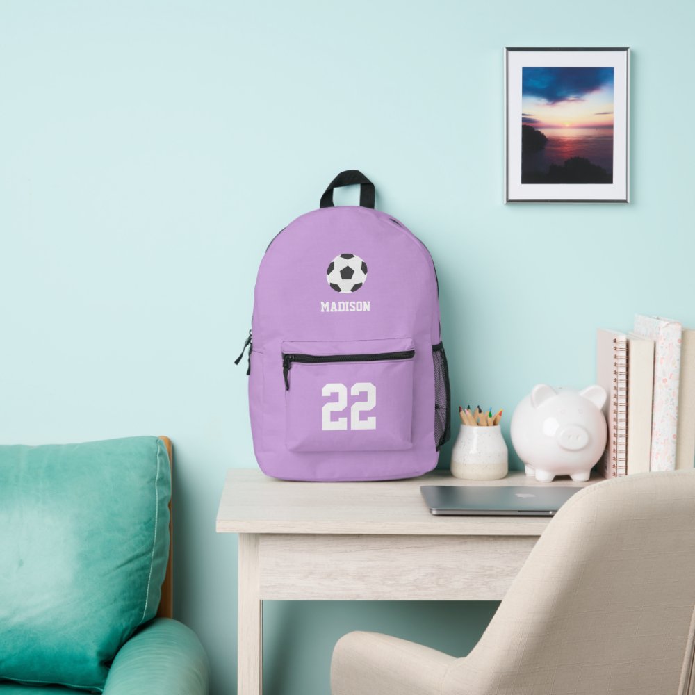 Cool Soccer Themed Personalized  Printed Backpack