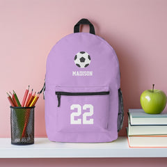 Cool Soccer Themed Personalized  Printed Backpack