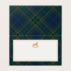 Tartan Plaid Classic Rocking Horse Place Card