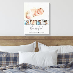Baby Photo Collage Zigzag Picture Strip Custom Canvas Print