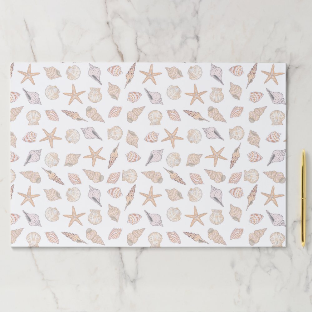 Seashells Paper Placemats, Beach Coastal Party Pad