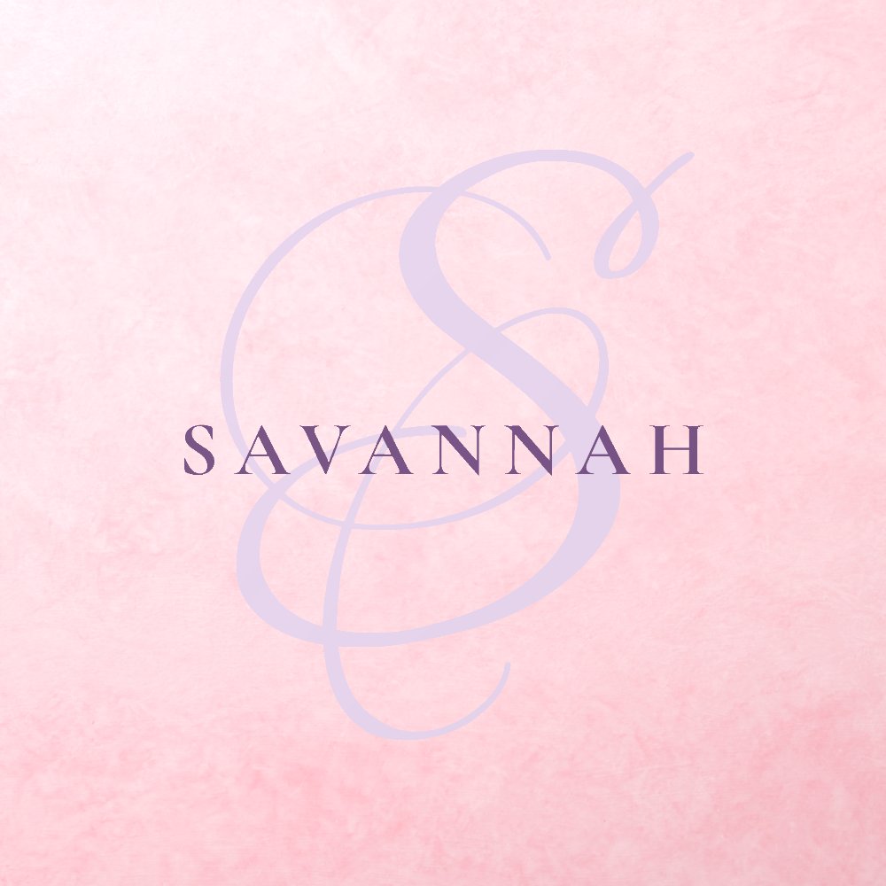 Modern Stylish Monogram Script Blush Name Wall Decal