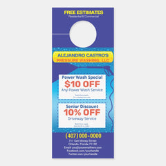 Pressure Power Washing Template Door Hanger