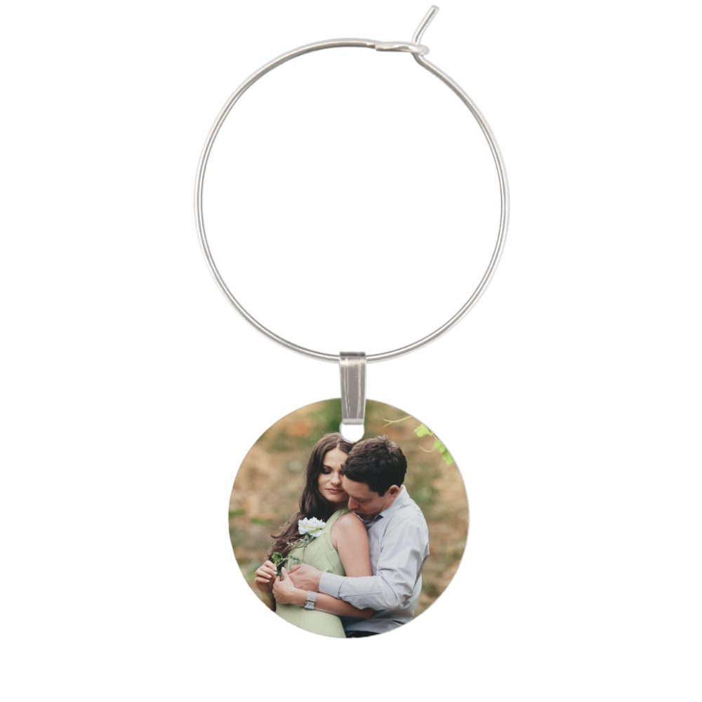 Personalized Photo Template Wine Charm