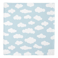 Pastel Clouds Aesthetic Baby Blue And White  Duvet Cover
