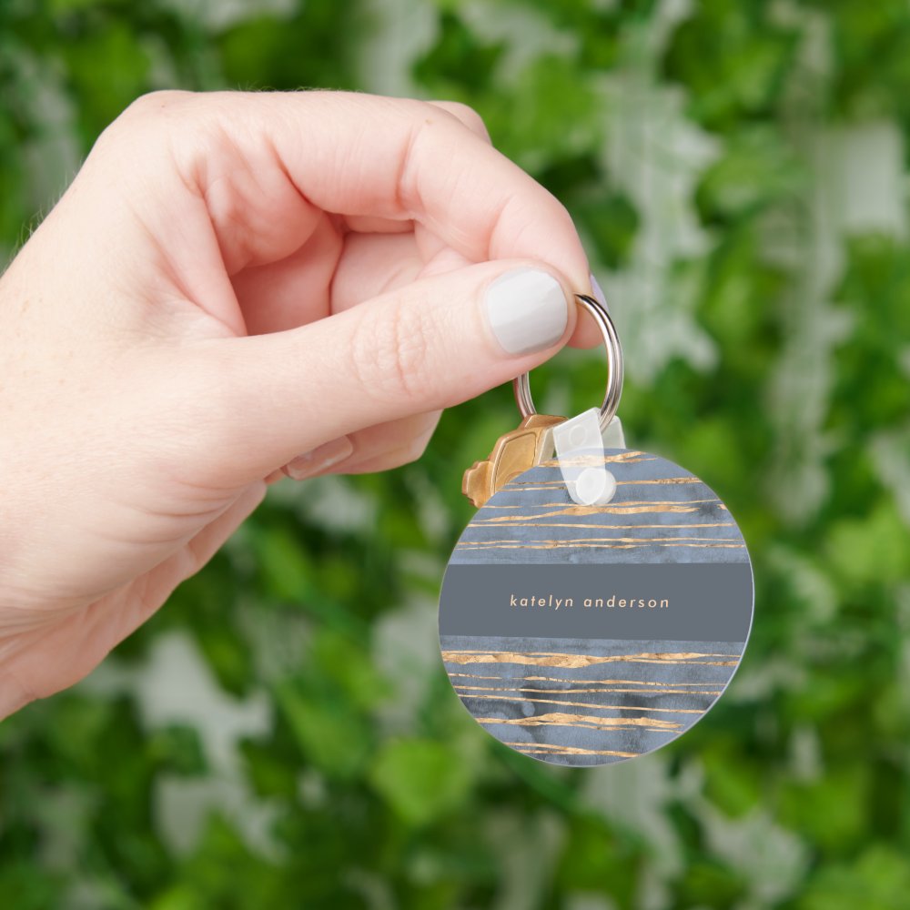 Messy Gold Line | Blue Periwinkle | Professional Keychain