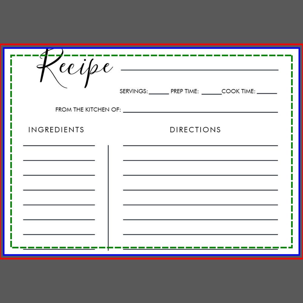 Minimalist Calligraphy Bridal Shower Recipe Card