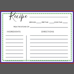 Minimalist Calligraphy Bridal Shower Recipe Card