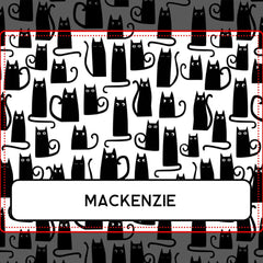 Fun Black Cat Personalized Custom Name Metal Lunch Box