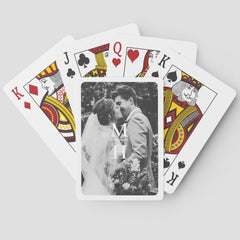 Couples Initials Retro Photo Monogram Poker Cards
