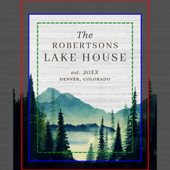 Rustic Lake House | Family Name Hanging Tapestry