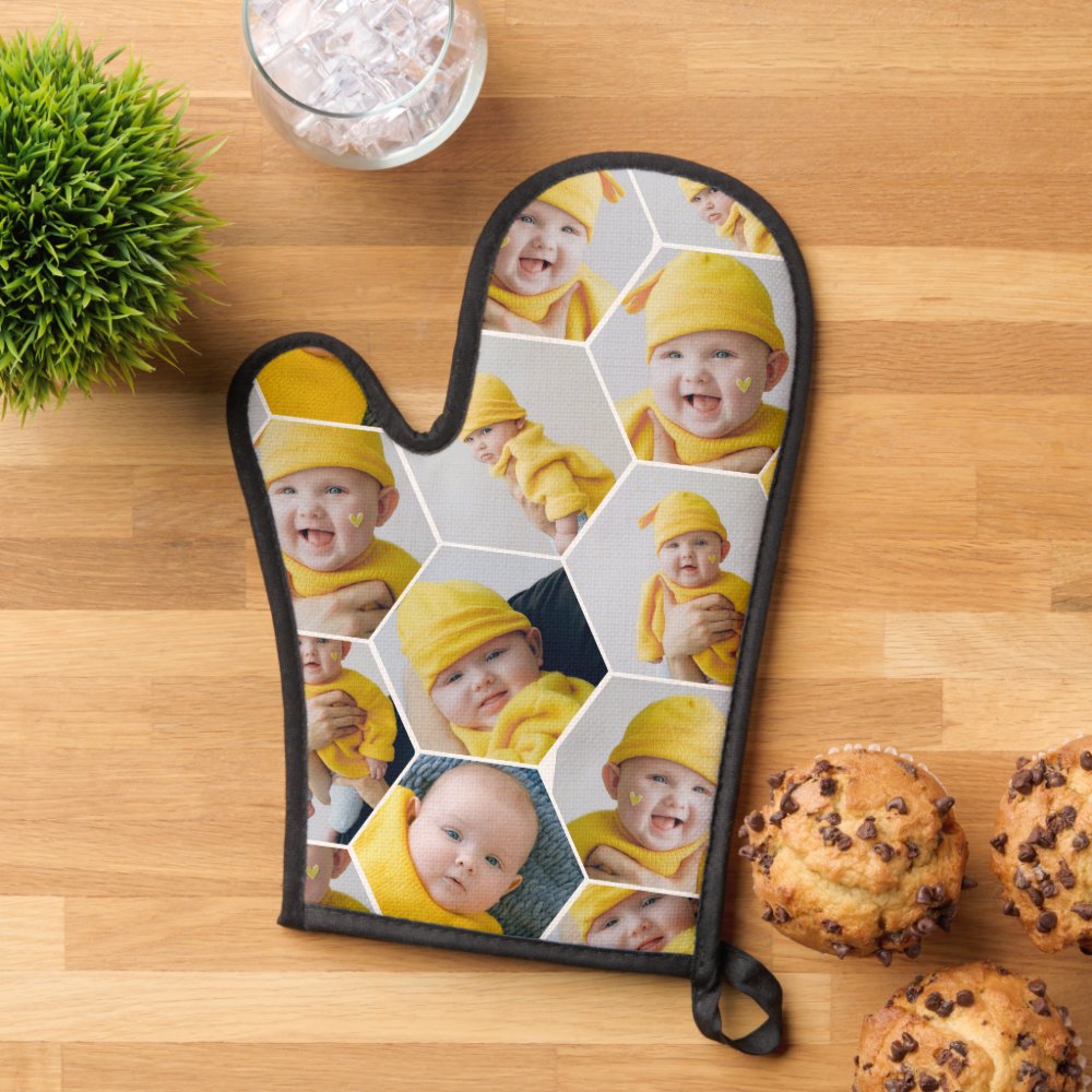 6 Photo Collage Template Personalized Oven Mitt