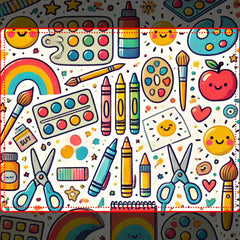 Personalized Kid's School Art Supplies Metal Lunch Box