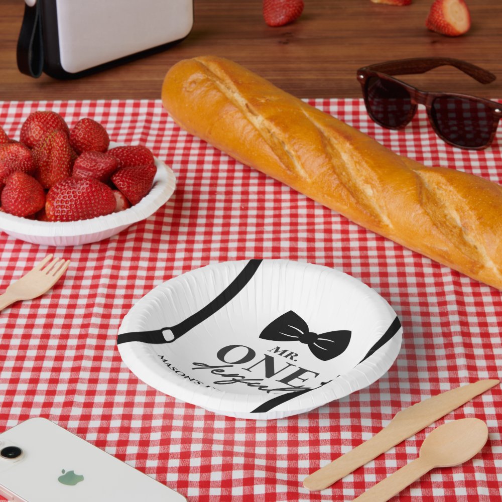 Mr. ONEderful Bowtie First 1st Birthday Party Paper Bowls