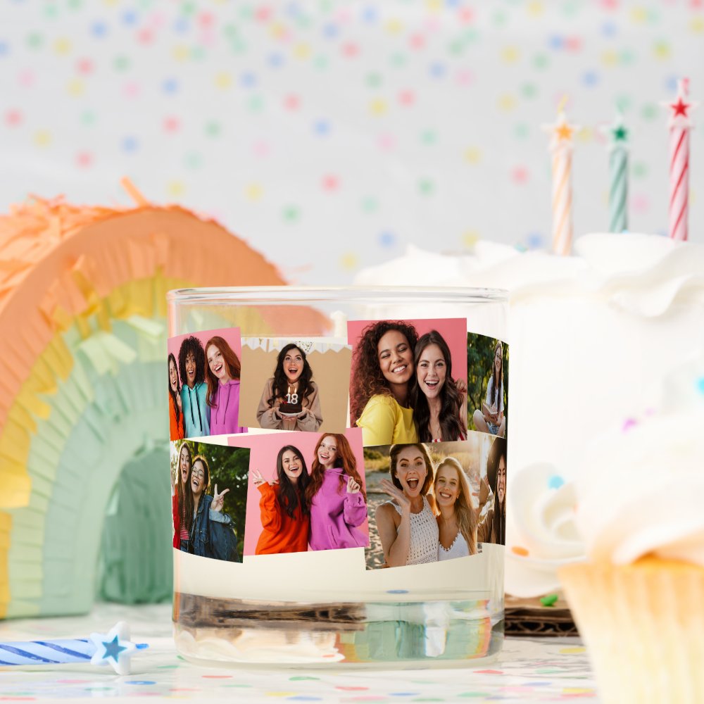 14 photo collage fun custom text scented candle
