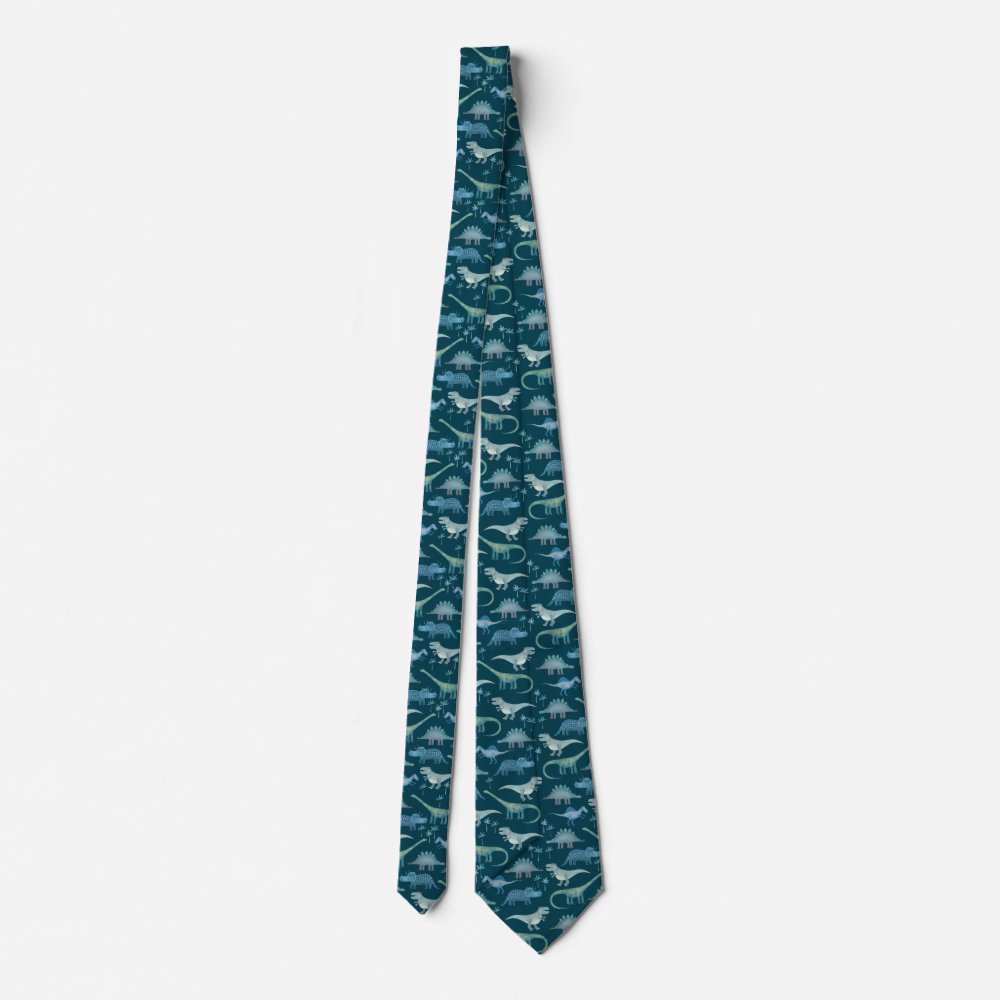 Dinosaurs Green Pattern Neck Tie